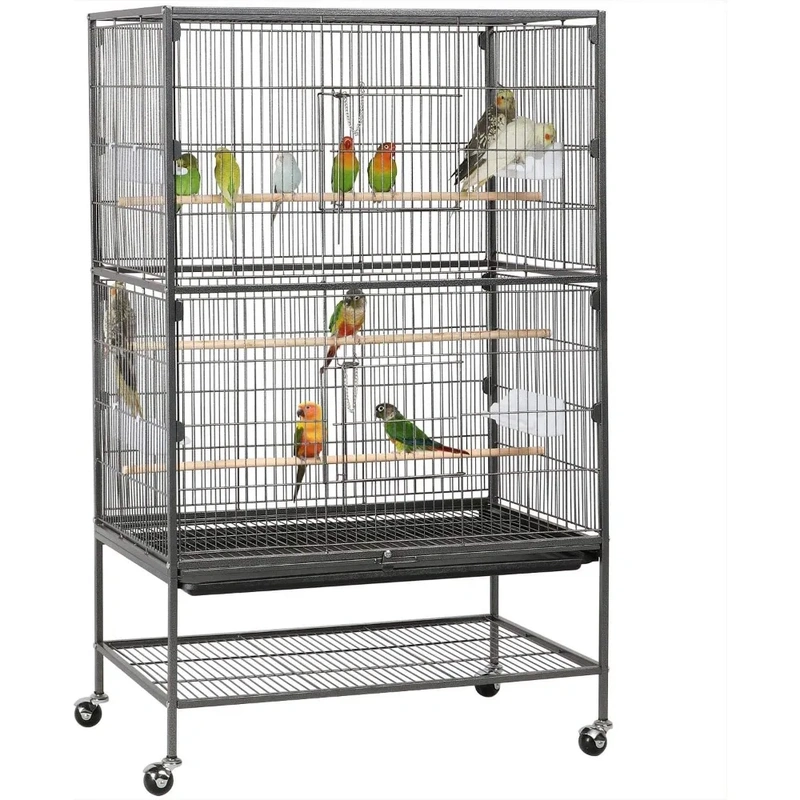 Spacious Stainless Bird Cage for Flight Freedom